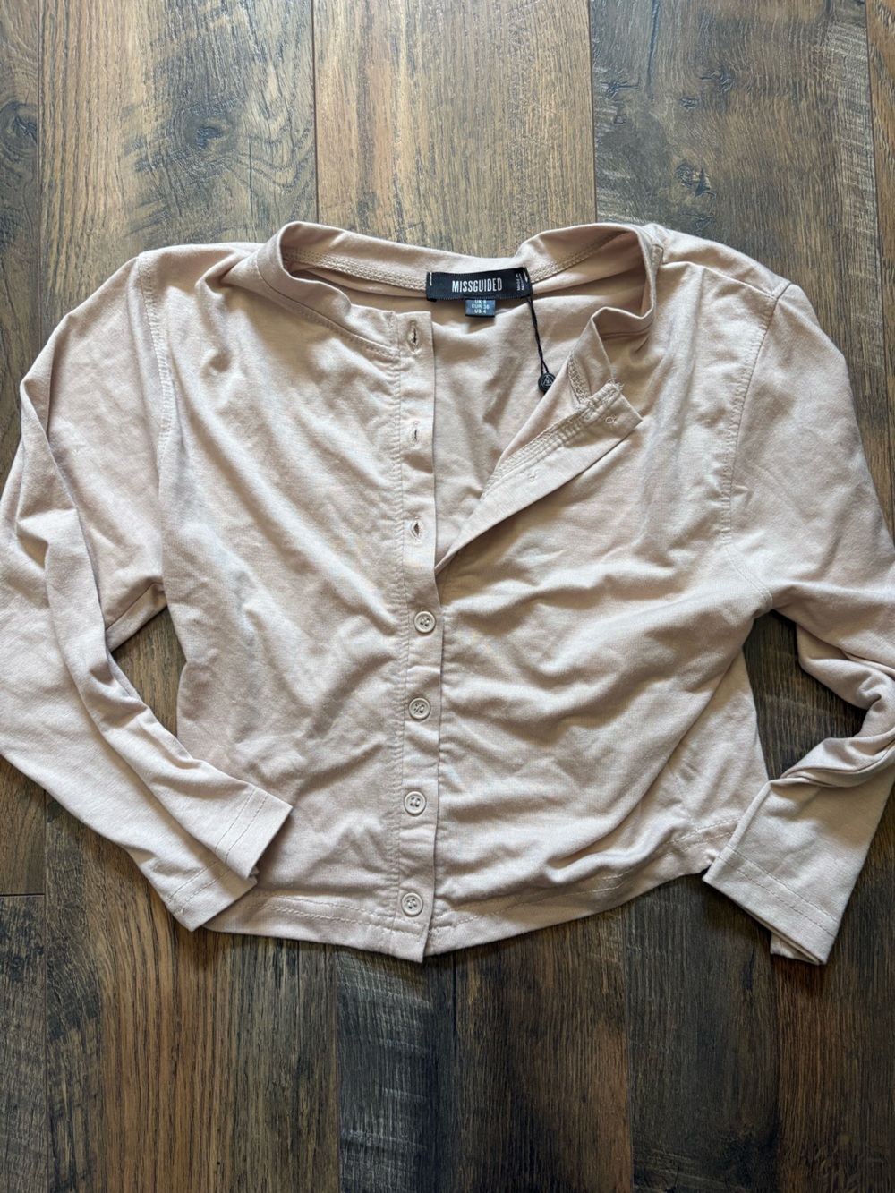 Missguided + Men's Lightweight Button-Back Shirt Jacket in Light Beige